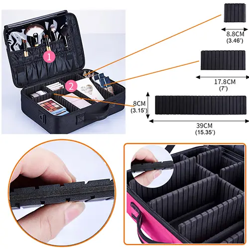 Double Layer Portable Outdoor Big Makeup Brush Travel Case Box